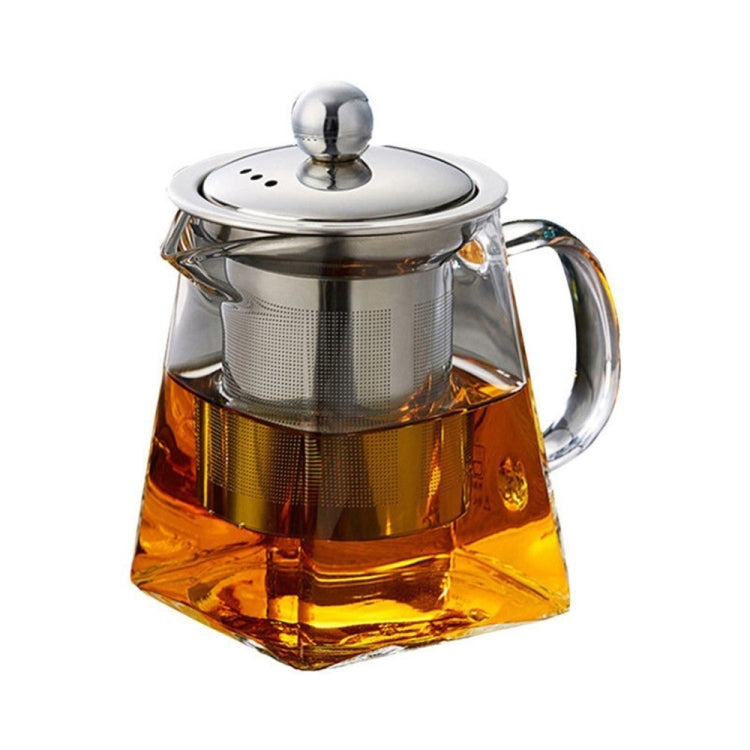 Teiera con filtro in vetro trasparente resistente al calore in acciaio inossidabile, capacità: 950 ml, Capacity: 950ml