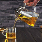 Teiera con filtro in vetro trasparente resistente al calore in acciaio inossidabile, capacità: 950 ml, Capacity: 950ml