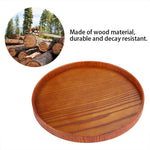 Vassoio da tè in legno massello rotondo creativo Vassoio portaoggetti Tay in legno per hotel, diametro: 37,5 cm, Brown, Diameter: 37.5cm
