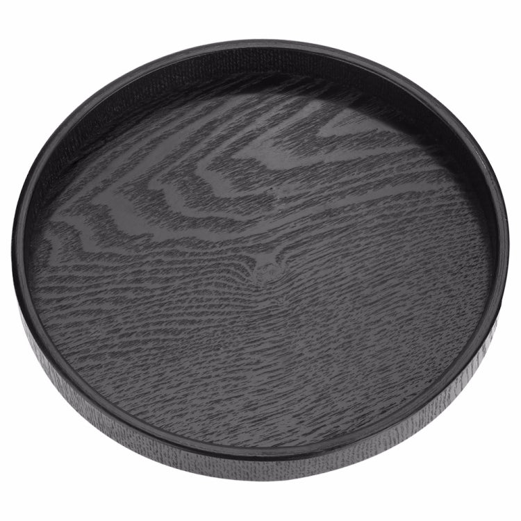 Vassoio portaoggetti Tay in legno per hotel rotondo creativo in legno massello, diametro: 27 cm, Black, Diameter: 27cm