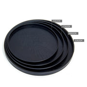 Vassoio portaoggetti Tay in legno per hotel rotondo creativo in legno massello, diametro: 27 cm, Black, Diameter: 27cm