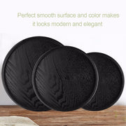 Vassoio portaoggetti Tay in legno per hotel rotondo creativo in legno massello, diametro: 27 cm, Black, Diameter: 27cm