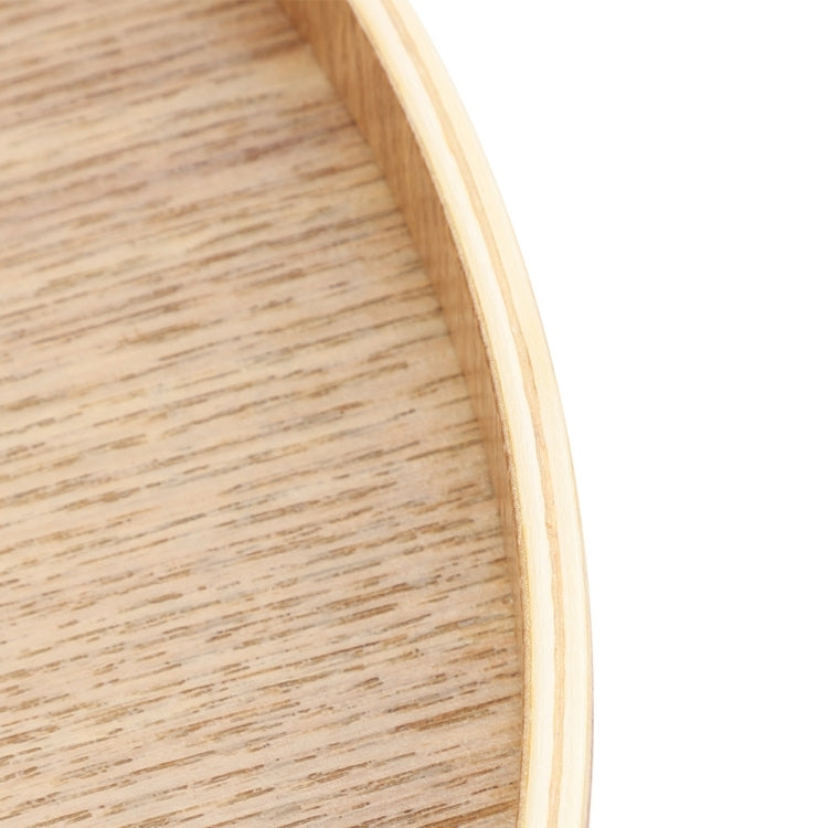 Vassoio da tè in legno massello rotondo creativo Vassoio portaoggetti Tay in legno per hotel, diametro: 30 cm, Wood Color, Diameter: 30cm