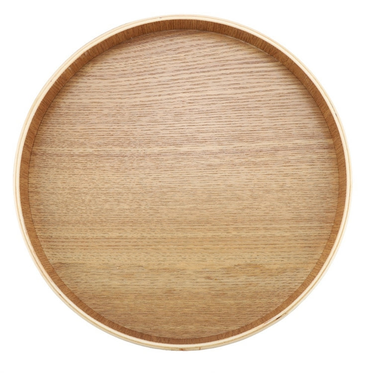 Vassoio da tè in legno massello rotondo creativo Vassoio portaoggetti Tay in legno per hotel, diametro: 37,5 cm, Wood Color, Diameter: 37.5cm