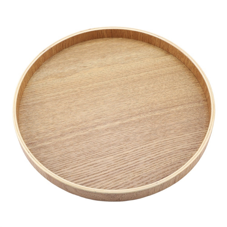 Vassoio da tè in legno massello rotondo creativo Vassoio portaoggetti Tay in legno per hotel, diametro: 37,5 cm, Wood Color, Diameter: 37.5cm