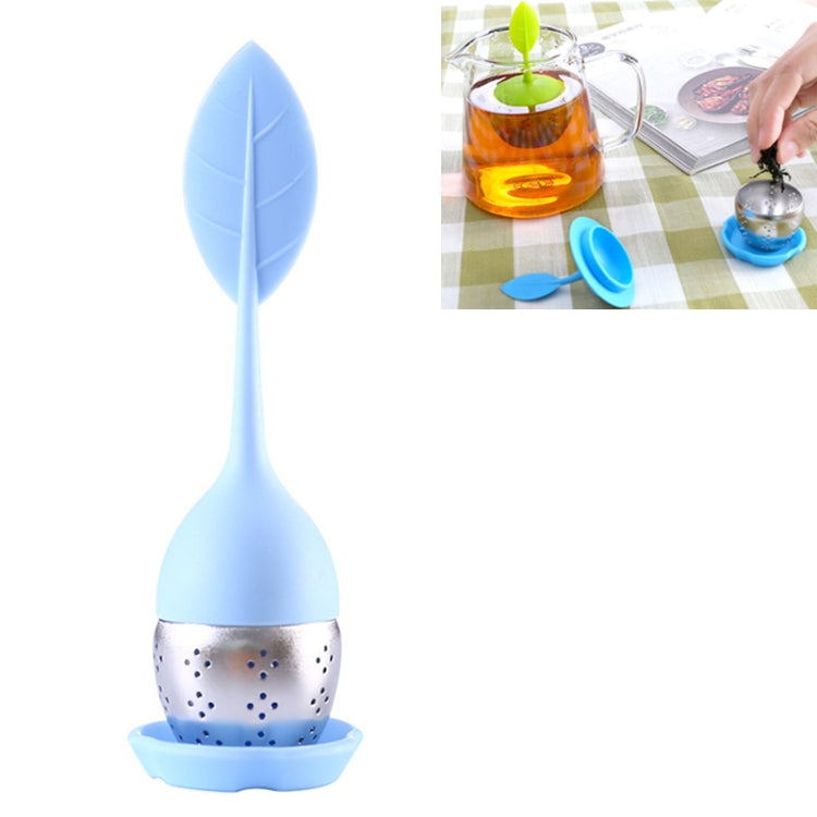 Filtri da tè per bustine di tè in silicone a forma di foglia in acciaio inossidabile, Red, Rose Red, Baby Blue, Yellow
