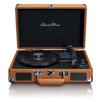 Suitcase turntable with 2 built-in speakers Brown