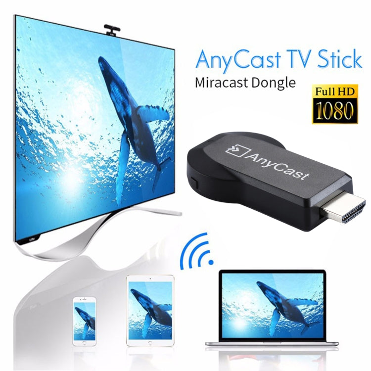 AnyCast M2 Plus Wireless WiFi Display Dongle Ricevitore Airplay Miracast DLNA 1080P HDMI TV Stick per iPhone, Samsung e altri smartphone Android, M2 Plus