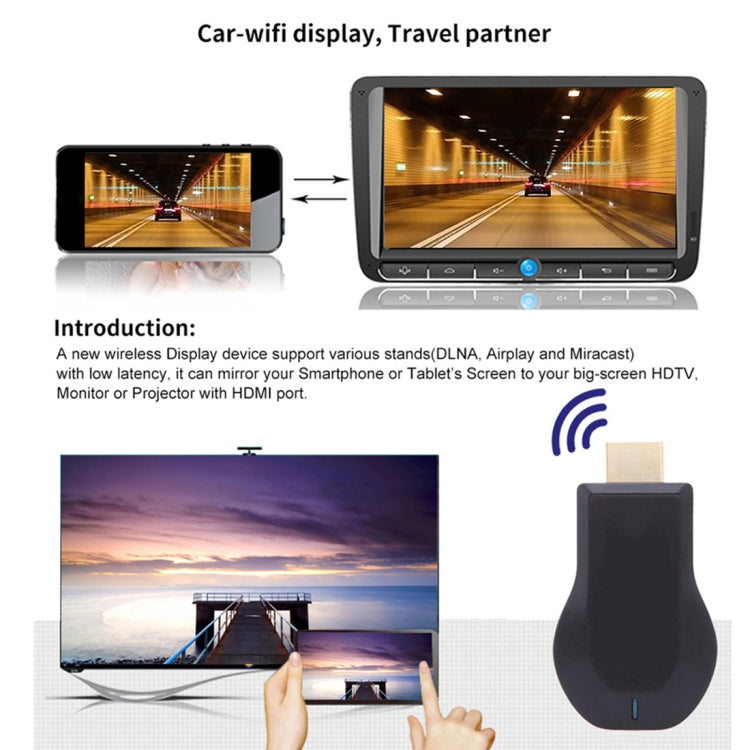 AnyCast M4 Plus Wireless WiFi Display Dongle Ricevitore Airplay Miracast DLNA 1080P HDMI TV Stick per iPhone, Samsung e altri smartphone Android, M4 Plus