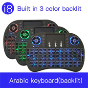 Lingua di supporto: Arabo i8 Air Mouse Tastiera retroilluminata wireless con touchpad per Android TV Box e Smart TV e PC Tablet e Xbox360 e PS3 e HTPC/IPTV, Arabic