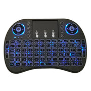 Lingua di supporto: tastiera retroilluminata wireless i8 Air Mouse francese con touchpad per Android TV Box e Smart TV e tablet PC e Xbox360 e PS3 e HTPC/IPTV, French