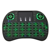 Lingua di supporto: tastiera retroilluminata wireless i8 Air Mouse francese con touchpad per Android TV Box e Smart TV e tablet PC e Xbox360 e PS3 e HTPC/IPTV, French