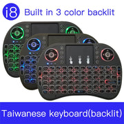 Lingua di supporto: tastiera retroilluminata wireless i8 Air Mouse taiwanese con touchpad per Android TV Box e Smart TV e tablet PC e Xbox360 e PS3 e HTPC/IPTV, Taiwanese
