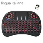 Lingua di supporto: Italia i8 Air Mouse Tastiera retroilluminata wireless con touchpad per Android TV Box e Smart TV e PC Tablet e Xbox360 e PS3 e HTPC/IPTV, Italy
