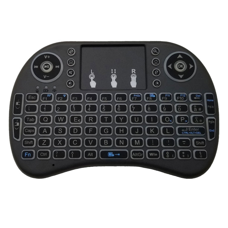 Lingua di supporto: Italia i8 Air Mouse Tastiera retroilluminata wireless con touchpad per Android TV Box e Smart TV e PC Tablet e Xbox360 e PS3 e HTPC/IPTV, Italy