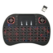 Lingua di supporto: inglese i8 Air Mouse Tastiera retroilluminata wireless con touchpad per Android TV Box e Smart TV e PC Tablet e Xbox360 e PS3 e HTPC/IPTV, English