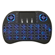 Lingua di supporto: inglese i8 Air Mouse Tastiera retroilluminata wireless con touchpad per Android TV Box e Smart TV e PC Tablet e Xbox360 e PS3 e HTPC/IPTV, English