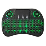 Lingua di supporto: inglese i8 Air Mouse Tastiera retroilluminata wireless con touchpad per Android TV Box e Smart TV e PC Tablet e Xbox360 e PS3 e HTPC/IPTV, English