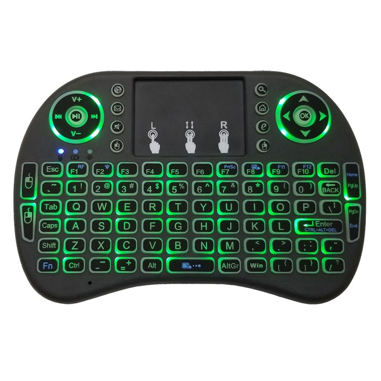 Lingua di supporto: inglese i8 Air Mouse Tastiera retroilluminata wireless con touchpad per Android TV Box e Smart TV e PC Tablet e Xbox360 e PS3 e HTPC/IPTV, English