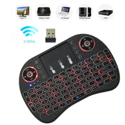 Lingua di supporto: inglese i8 Air Mouse Tastiera retroilluminata wireless con touchpad per Android TV Box e Smart TV e PC Tablet e Xbox360 e PS3 e HTPC/IPTV, English