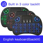 Lingua di supporto: inglese i8 Air Mouse Tastiera retroilluminata wireless con touchpad per Android TV Box e Smart TV e PC Tablet e Xbox360 e PS3 e HTPC/IPTV, English