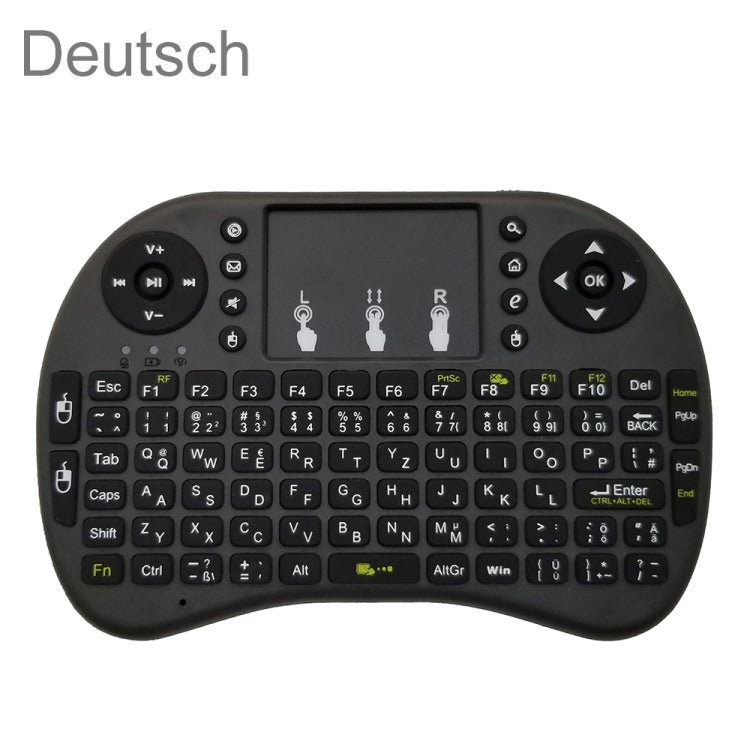 Lingua di supporto: tastiera wireless tedesca i8 Air Mouse con touchpad per Android TV Box e Smart TV e tablet PC e Xbox360 e PS3 e HTPC/IPTV