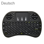 Lingua di supporto: tastiera wireless tedesca i8 Air Mouse con touchpad per Android TV Box e Smart TV e tablet PC e Xbox360 e PS3 e HTPC/IPTV