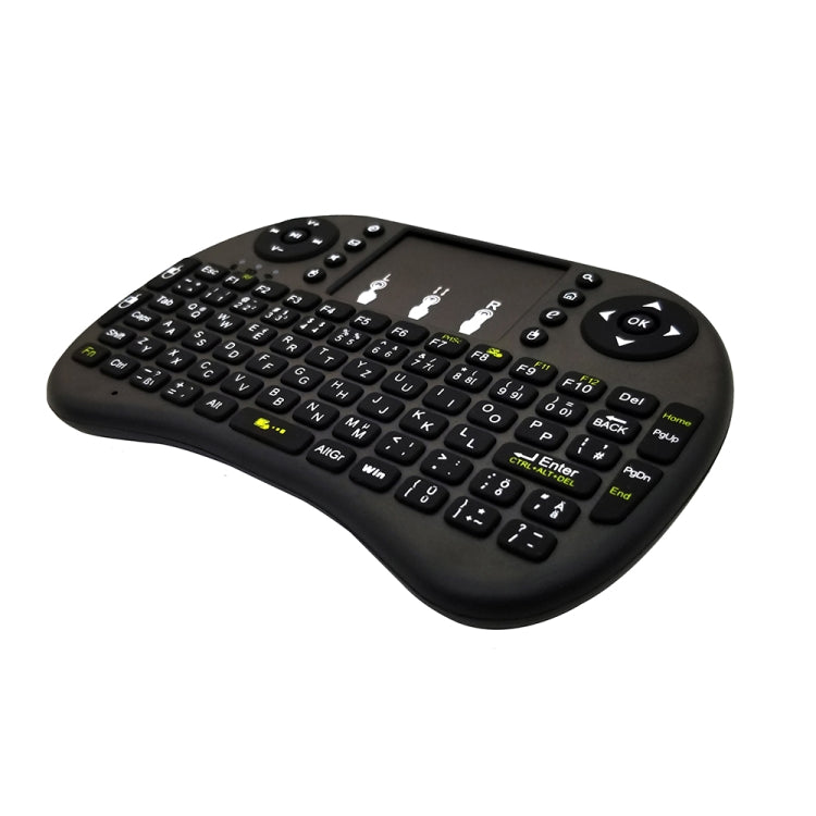 Lingua di supporto: tastiera wireless tedesca i8 Air Mouse con touchpad per Android TV Box e Smart TV e tablet PC e Xbox360 e PS3 e HTPC/IPTV