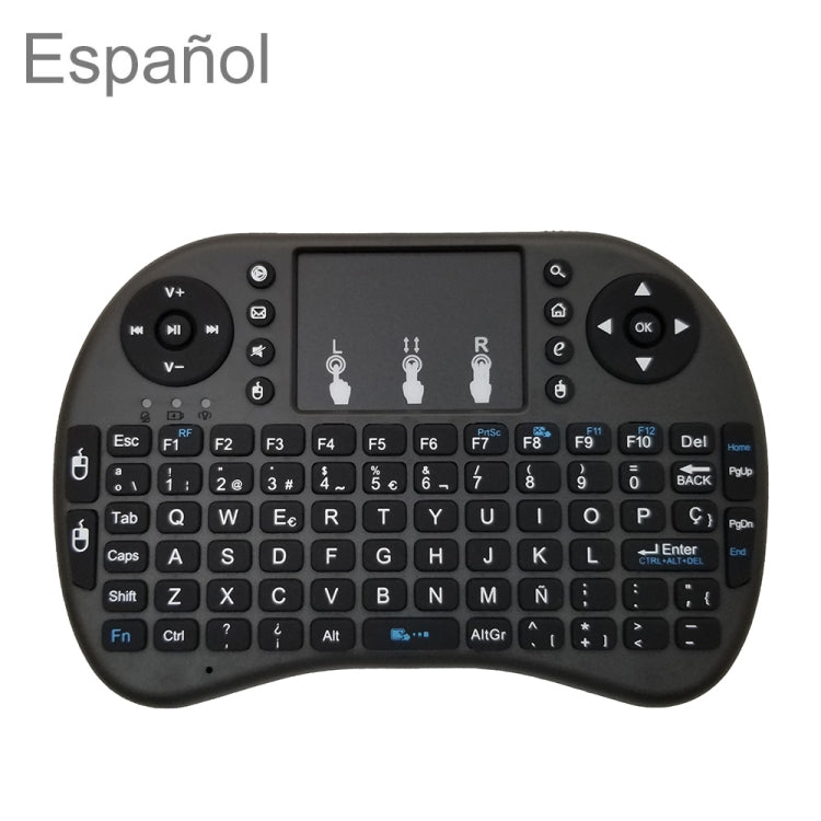 Lingua di supporto: tastiera wireless i8 Air Mouse spagnola con touchpad per Android TV Box e Smart TV e tablet PC e Xbox360 e PS3 e HTPC/IPTV, Spanish