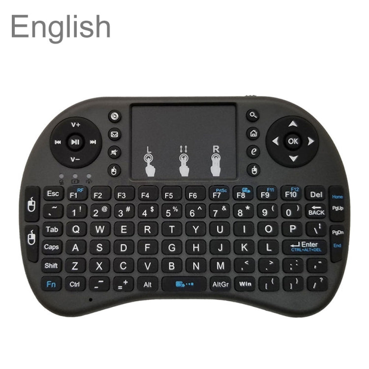 Lingua di supporto: tastiera wireless inglese i8 Air Mouse con touchpad per Android TV Box e Smart TV e tablet PC e Xbox360 e PS3 e HTPC/IPTV, English