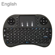 Lingua di supporto: tastiera wireless inglese i8 Air Mouse con touchpad per Android TV Box e Smart TV e tablet PC e Xbox360 e PS3 e HTPC/IPTV, English