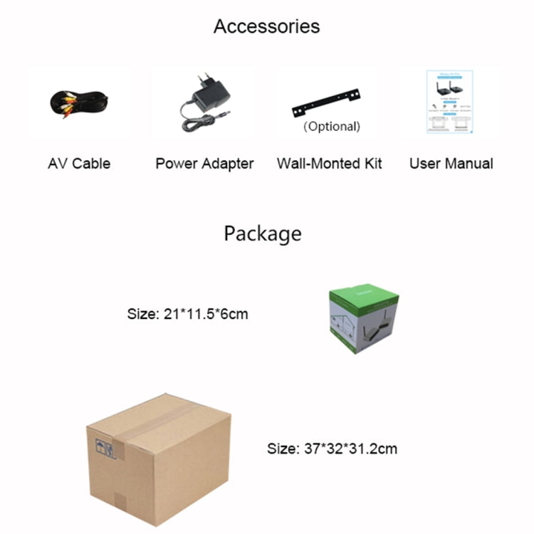 Measy AV220-2 Trasmettitore audio/video wireless da 2,4 GHz + 2 ricevitori con funzione di trasmissione IR, distanza di trasmissione: 200 m, AV220-2