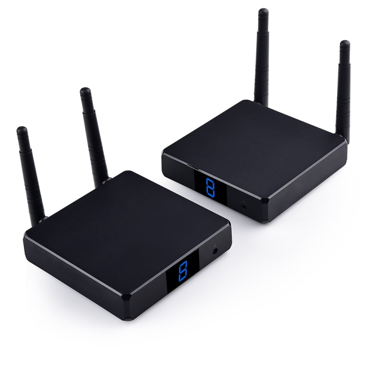 Trasmettitore HDMI wireless Measy FHD686 Full HD 1080P 3D 5-5,8 GHz (trasmettitore + ricevitore) con display, supporta il telecomando a infrarossi e la stessa funzione wireless dello schermo, distanza di trasmissione: 200 m, FHD686 with Display