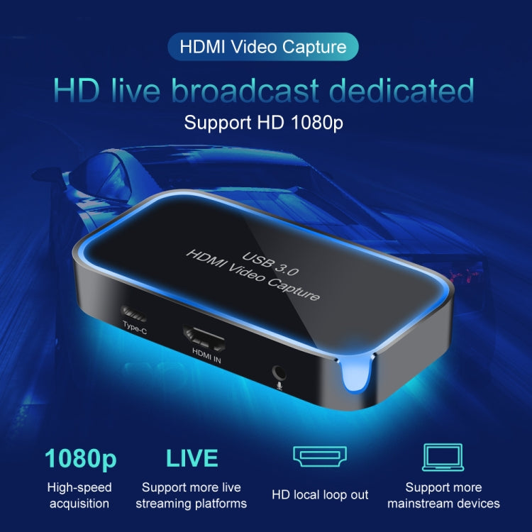 CK200 1080P HDMI + microfono a HDMI + audio + dispositivo scheda di acquisizione video HD USB 3.0, supporto UVC / UAC / MAC