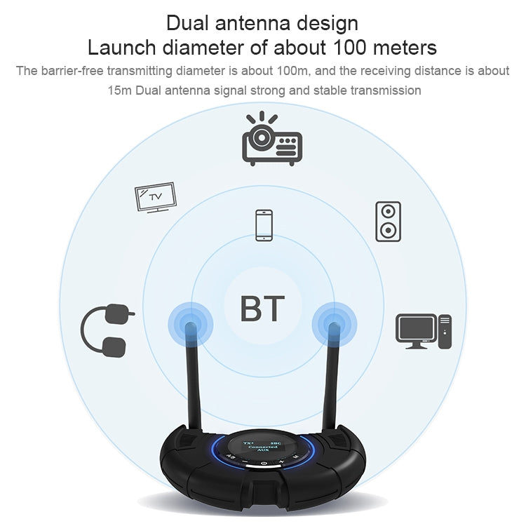 Adattatore audio Bluetooth 5.0 TX800 con display OLED
