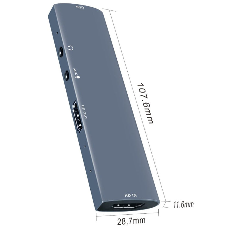 Z46 HDMI + microfono + audio + scheda di acquisizione video USB con loop, Z46