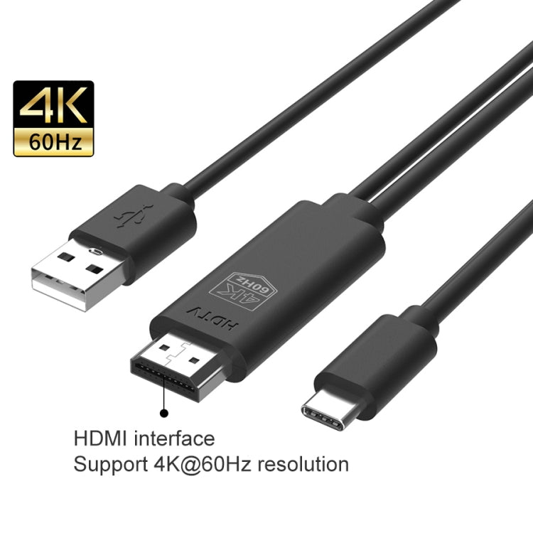 Cavo USB-C a HDMI 4K 60Hz HDTV in plastica 15cm