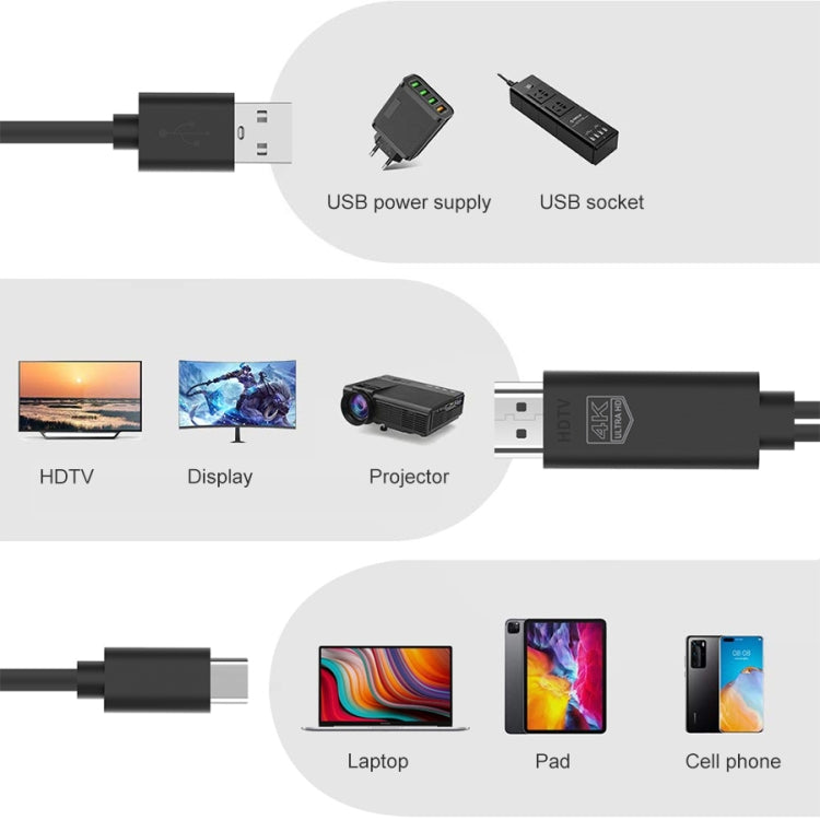 Cavo USB-C a HDMI 4K 30Hz 15cm per PC e smartphone