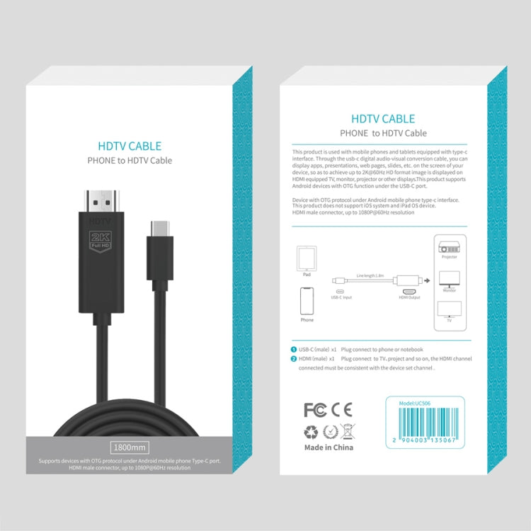 Cavo USB-C a HDMI 2K 60Hz 1,8 m UC506