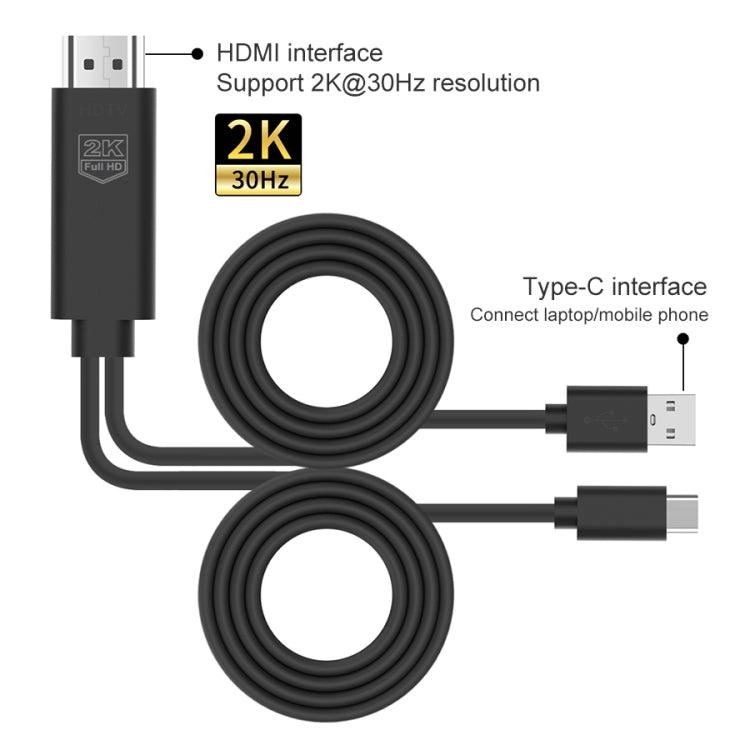 Cavo USB-C a HDMI 2K 30Hz 15cm UC507