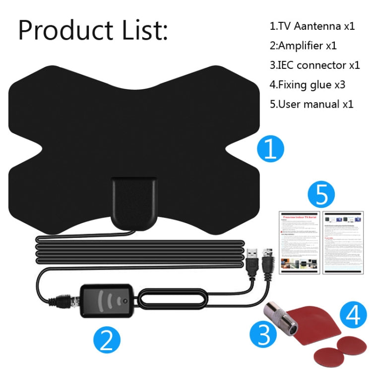 MYC-HDTV050 X Shield 25dB 4K HDTV Antenna, Reception Range: 150 Miles, MYC-HDTV050