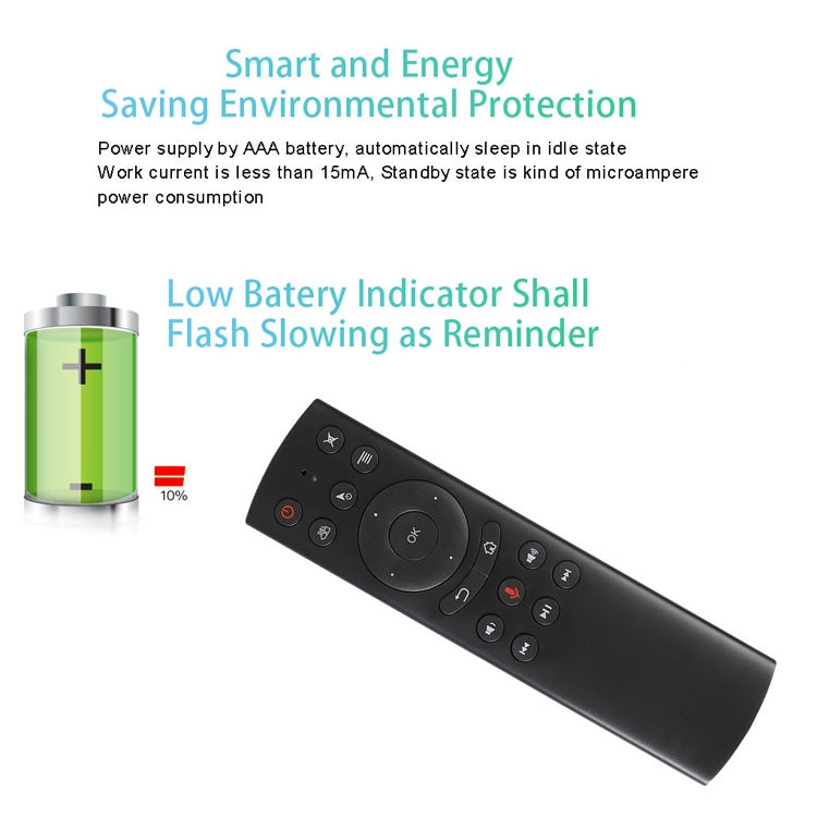 Telecomando G20S 2.4G Air Mouse con input vocale Fidelity e apprendimento IR e giroscopio a 6 assi per PC e TV Box Android, laptop e proiettore, G20S
