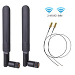 Antenna WiFi 6dBi Dual Band 2.4/5GHz con cavi RP-SMA
