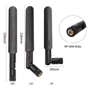 2 x 6dBi 2.4GHz 5GHz Dual Band WiFi RP-SMA Antenna maschio + 2 x 35CM RP-SMA IPEX MHF4 Cavo pigtail per scheda WLAN WiFi M.2 NGFF, 6dBi Antenna + RP-SMA Cable