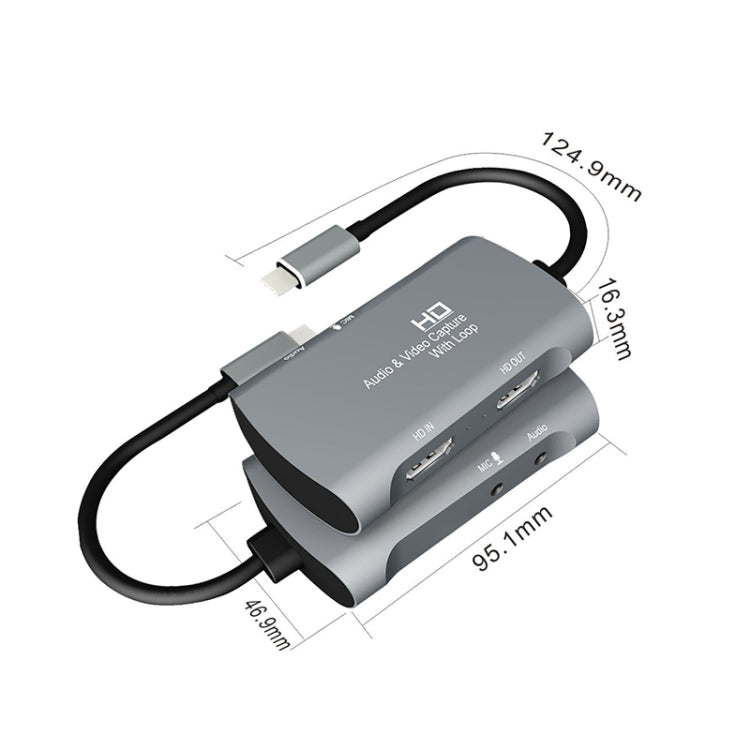 Z30A HDMI femmina + microfono a HDMI femmina + audio + scatola di acquisizione video USB-C/tipo-C, Z30A