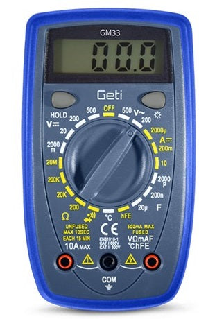 Multimetro digitale con puntali GM33B Geti GM33B 8595563729663 U1095