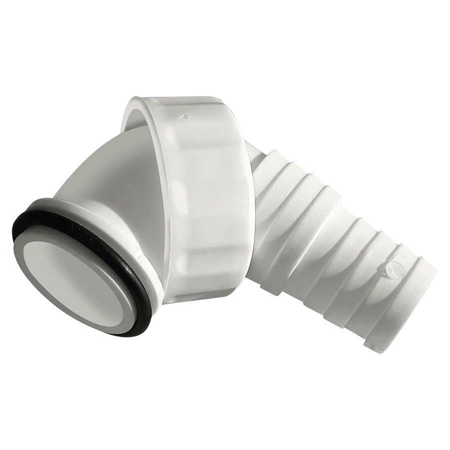 Portagomma curvo per lavatrice e lavastoviglie con ghiera 1" 60679 U834