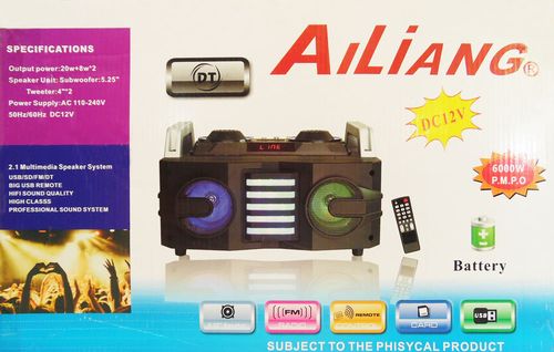 Cassa acustica 5.25" + 2x4" Luci LED Bluetooth/SD/USB/Radio UF-1506B-D