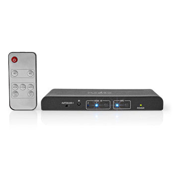 HDMI™ Extractor | 2x HDMI™ Input | TosLink Female / 1x HDMI™ Output / 2x RCA / 3.5 mm | Maximum resolution: 4K@60Hz | 18Gbps | Metal | Anthracite | Box