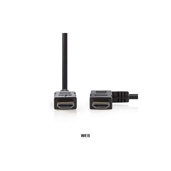 Cavo HDMI Alta Velocità con Ethernet Connettore HDMI - Connettore HDMI Con angolo a destra 2m Nero